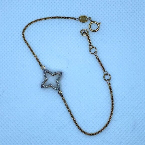 💛 Vintage Links of London 925 Vermeil Splendour Open Work w/ CZ Bracelet - Picture 2 of 4